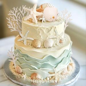 20Pcs Ocean Seashells Cake Decorations Under the Sea Cake Topper Under the Sea Birthday Party Decorations Starfish Shells Cake Toppers Summer Beach Baby Shower Party Supplies