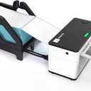 MUNBYN Label Holder for Rolls and Fan-Fold Labels, Thermal Sticker Roll Holder for Desktop Thermal Printer Shipping Supplies Industrial Paper, Black