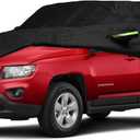 YIXIN Waterproof Car Cover for 2007-2026 Jeep Compass Car Cover 210T Covers Custom Fit 100% Waterproof Windproof Strap & Single Door Zipper (Black-for 2007-2024 Jeep Compass)