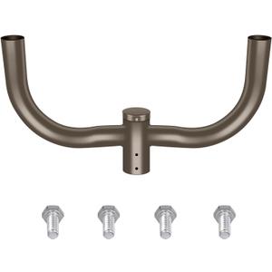 LEDMO Double Bullhorn Bracket LED Parking Lot Light 180 Degree Mounting Bracket Round Pole Double L Mounts Tenons for 2 Pack Dusk to Dawn Outdoor LED Shoebox Area Light Street Lighting Stadium fixture