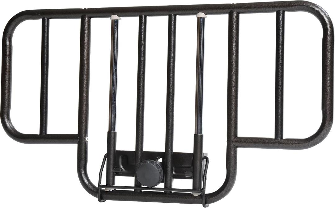 Drive Medical No Gap Deluxe Half Length Side Alloy Steel Bed Rails with Brown Vein Finish, For Adults - 2 Count