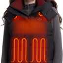 Women Heated Vest, Hooded Sleeveless Electric Warming Vests Outerwear for Outdoor Hiking,XS