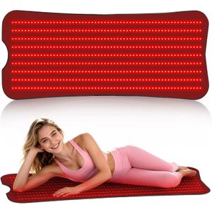 Red Light Therapy Mat for Body, 60''x 24'' Red Light Therapy Pad with Controller, 540pcs 2 in 1 LEDs (660nm & 850nm), Premium Leather, Adjustable Timer & Intensity