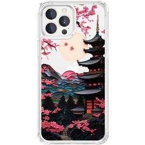 TARDAY Anime Phone Case Japanese Cherry Blossom Clear Phone Case Compatible with iPhone 14 ProClear