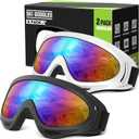 OXG 2 Pack Snowboard Ski Goggles, UV Protection Winter Snow Sports Goggles for Kids Teens Adult (Black/Tinted + White/Tinted)