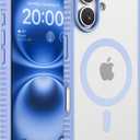 SUCGLES for iPhone 16 Plus Case with MagSafe [Ultra Strong Magnetic] [12FT Military Drop Protection] [Soft Non-Slip Grip] Translucent Matte Slim Thin Phone Cover 6.7" for Apple 16plus, Sierra Blue