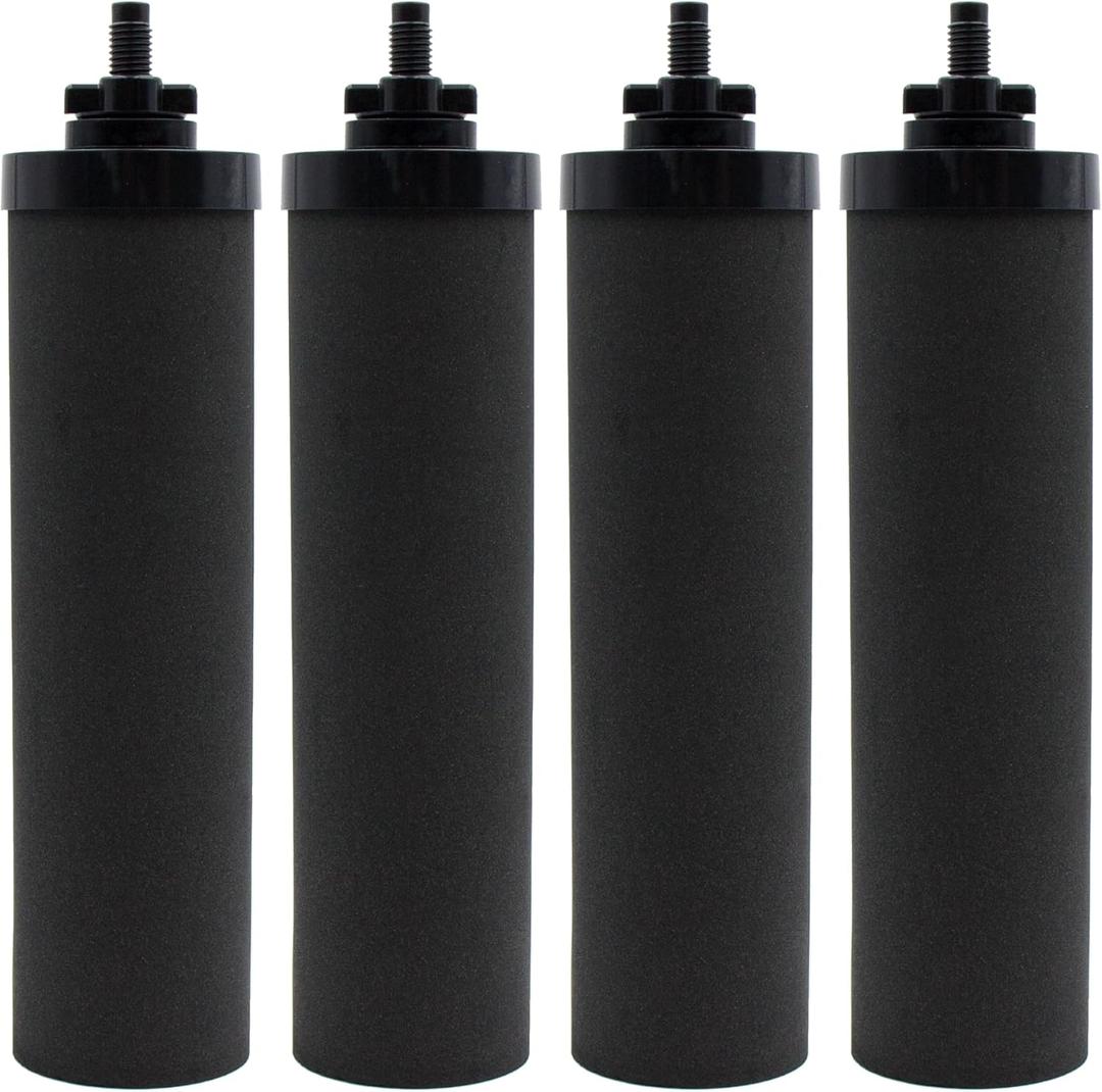 Water Filter Replacement for Berkey BB9-2 Black Activated Carbon Filters, Compatible with Berkey Gravity Water Filter System, Pack of 4