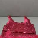 Wenrine Womens Sparkly Sequin Dress Bodycon Square Neck Fur Club Party Mini Dresses XL