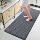 Buganda Memory Foam Bathroom Rug Mat 44x24, Extra Soft and Absorbent Bath Mats, Non-Slip and Machine Washable Bath Rugs for Bathroom Floor,Tub and Shower, Dark Grey