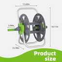 Water Hose Reel Cart, Holds 60-80 Ft of 5/8 Inch Hose, Green Wall Mounted Garden Hose Cart, Portable Hose Reel for Convenient Storage and Watering