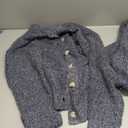 Cakulo Womens 2024 Lounge Sets 2 Piece Outfits Fall Button Sweater Matching Set Wide Leg Loungewear Sweatsuits Blue L