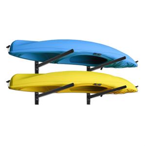 Kayak Storage Rack, Heavy-Duty Kayak Wall Rack Indoor and Outdoor | Adjustable Support Arms and Large Load Capacity, Suitable for Kayak, Canoe, Paddle Board, 2-Tiered