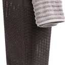 2 Pack Mind Reader Slim Laundry Hamper with Lid, 40L Clothes Basket, Premium Wicker Design, Plastic, Brown (Single)