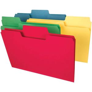 Smead SuperTab Heavyweight File Folder, Oversized 1/3-Cut Tab, Legal Size, Assorted Primary Colors, 50 Per Box (15410)