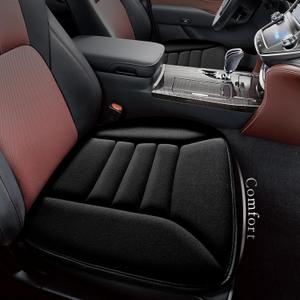 Kingphenix Car Seat Cushion with 1.2inch Comfort Memory Foam, Seat Cushion for Car and Office Chair (Black), Front Seat Cushions