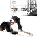 Set of 2 Stainless-Steel Dog Bowls - Cage, Kennel, and Crate Hanging Pet Bowls for Food and Water - 8oz Each and Dishwasher Safe by PETMAKER, Silver (8 oz, 2 Count (Pack of 1))