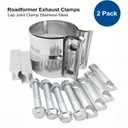 3 inch Exhaust Clamp Stainless Steel Muffler Band Clamps for 3" Inner Diameter to 3" Outer Diameter Turbo Downpipe Exhaust System Repair - 2 Pieces