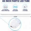 F48T12/CW/HO LED Tube Light 4 Foot R17d 36W 6500K Daylight Type A+B 2Pack