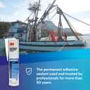 3M Marine Adhesive Sealant 5200 (06504) Permanent Bonding and Sealing for Boats and RVs Above and Below the Waterline Waterproof Repair, Black, 10 fl oz Cartridge with Nozzle