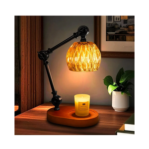 Candle Warmer Lamp, Dimmable Wax Melting Warmer with Adjustable Height, Bedroom Living Room Home Decor, Birthday Relaxation Gifts for Women (Amber, Wave)