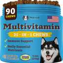 Natural Dog Company Multivitamin Chews (90 Pieces), Dog Vitamins and Supplements, Peanut Butter & Bacon Flavor, for Dogs of All Ages, Sizes, & Breeds, Supports Immune System, Antioxidant