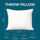 LANE LINEN 18 x 18 Throw Pillow Insert - Pack of 2 White, Down Alternative Pillow Inserts for Decorative Pillow Covers, Throw Pillows for Bed, Couch Pillows for Living Room