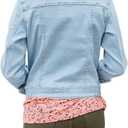 Vetinee Womens Stretch Button Down Long Sleeve Pockets Denim Jean Trucker Jacket (Blue, XXXL)