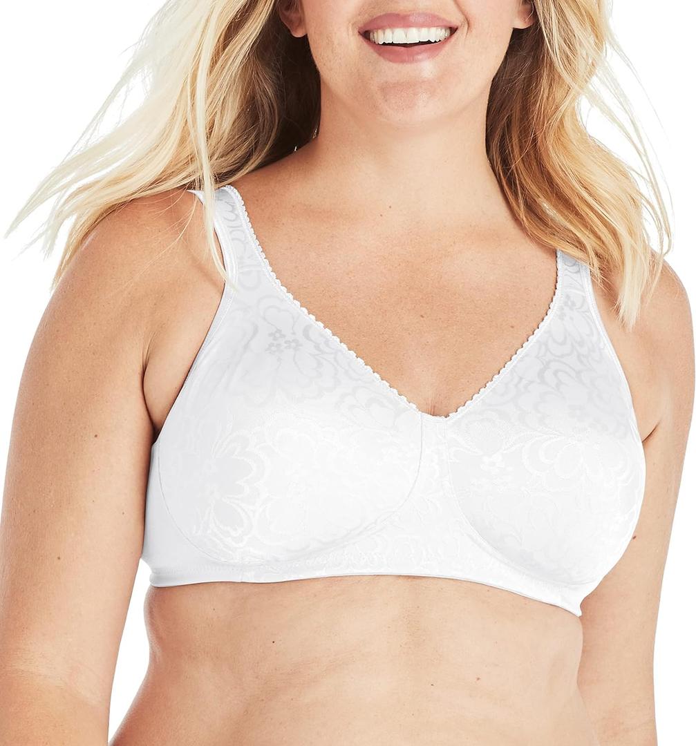 Playtex Women's Wireless Bra, Ultimate Lift, Moisture-Wicking, Single or 2-Pack, Size 46C