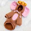 SEIS Winter Big Ear Mouse Dog Hoodies Cute Cheese Warm Pet Costume Halloween Cat Clothes for Small Medium Dogs Puppy French Bulldog Chihuahua (Brown, L (Chest Circumference 59cm/ 23.2"))