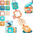 GRESEESM Montessori Busy Board for 1 Year Old, Toddlers Travel Toys for Ages 13, Sensory Activity Board for Airplane and Car, Baby Gifts for Boys Girls, Easter Basket & Stocking Stuffers