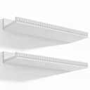 Alsonerbay White Floating Shelves Wall Mounted Set of 2, 15.7 Inch Modern White Shelves with Lip, Wood Wall Shelves with Wooden Beads for Bathroom Bedroom Living Room Nursery and More