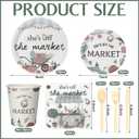 Yungyan 252 Pcs She's Off the Market Bridal Shower Party Tableware Set