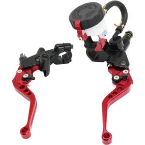Motorcycle 7/8" 22mm Handlebar Brake Master Cylinder Clutch Lever Left & Right Set Universal Compatible with Motorcycle Street Sport Dirt Pit Mini Bike Scooter ATV (Red)