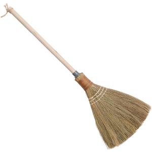 Natural Whisk Sweeping Hand Handle Broom - Vietnamese Straw Soft Broom for Cleaning Dustpan Indoor - Outdoor - Decorative Brooms - Wooden Handle - 9.84'' Width, 27.55" Length