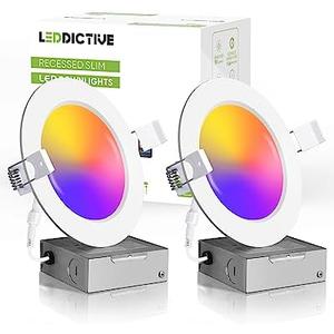 1Pack Smart Recessed Lighting 4 Inch, 4 Inch LED Recessed Lights 9W 700LM, Smart Downlight with Junction Box Compatible with Alexa/Google Assistant and Siri - ETL and Energy Star Certified