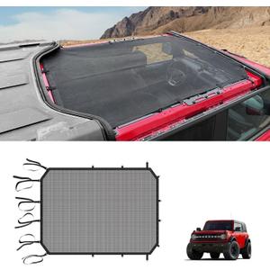Mesh Sunshade Compatible with Ford Bronco 4 Door Accessories 2025 2024 2023 2022 2021, Bimini Top Sun Shade Bikini Top Cover Blocks UV Leaves Mosquitoes