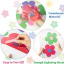 16Pcs Y2K Cute Flowers Wall Decal Kidcore Aesthetic Preppy Hippie Trendy Wall Art Decor Vinyl Peel and Stick Retro Colorful Flowers Stickers for College Teen Girls Dorm Bedroom Room Decoration