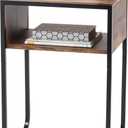 IRIS USA Wood and Metal Frame Side Table, Accent Sofa End Table Coffee Snack, Bedroom Night Stand, Living Room Computer Desk, A-Shape