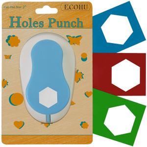 ECOHU Hexagon Punch for Craft, Cut Size Out 2-Inch, Tool Hexagon Paper Punch for Scrapbook, Festival Cards,Craft Greeting Card Making, DIY Arts