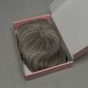Flufymooz 100% Real Human Hair Toppers, 12 Inch Human Hair Toppers for Thinning Hair Large Hand-woven Area 360 Coverage Natural Hairpiece Wiglet for Women Daily 5"x3" Silk Base (Light grey)