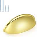 Probrico (12 Pack Gold Cabinet Handles Bin Cup Drawer Pulls 3 Inch(76mm) Hole Center Kitchen Cabinet Hardware Bedroom Bathroom Cabinet Cup Pulls Shell Style Modern Drawer Handles Knobs