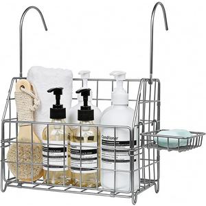 Large Rustproof Shower Caddy Hanging, 304 Stainless Steel Hanging Shower Organizer Basket for Bathroom & Bathtub, Over the Rod Shower Rack for Shampoo, Conditioner, Soap & Bath Accessories(Silver)