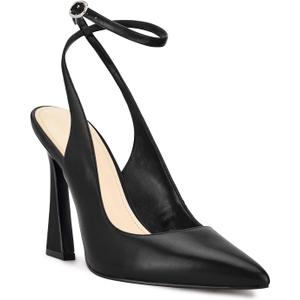 Womens Closed Toe Ankle Strap Heels Pointed Toe Pumps Shoes Slingback High Heel Wedding Dress Shoes (9, Black-3)