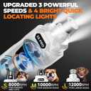Whisper Quiet Dog Nail Grinder with 4 LED Lights, Safe & Stress-Free for Sensitive Dogs of All Breeds & Sizes, 3 Grinding Bits, 3-Speed, Pet Nail Trimmers, Rechargeable Painless Grooming Kit White