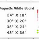 Double-Sided Magnetic Whiteboard, 24" x 18" Dry Erase Board Aluminum Frame for Wall, White Board Marker Board for Kitchen, Memo, School, Home, Office