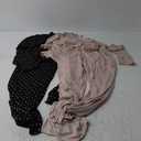 Real Essentials 2 Pack: Women's Pajama Set - Choose from Short Sleeve with Pocket or Long Sleeve without Pocket , Size L , Pink, Black