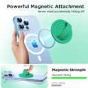 Upgraded Magnetic Phone Grip, Liquid Silicone Soft and Portable, Removable Finger Loop Ring Grip Holder for iPhone, Strong Magnetic Attraction, Compatible with MagSafe Phone Case, Emerald Green
