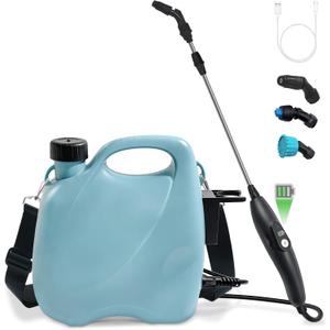 Battery Powered Sprayer 2 Gallon, Electric Garden Sprayer in Lawn with 3 Mist Nozzles, Rechargeable Handle, Retractable Wand, Yard Pump Sprayers with Adjustable Shoulder Strap for Plants