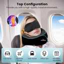 Travel Pillow Neck Pillow for Airplane Travel Essentials - Memory Foam Travel Neck Pillow, Stops Head Bobbing With Eye Mask & Earplugs, Portable Carry Bag for Long Flights| Airplane Accessories, Black (Medium Size)