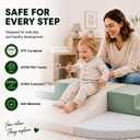 Soft Foam Climbing Blocks for Toddlers, 7-Piece Baby Foam Climbing Blocks, Indoor Climbing Toys, Ideal Gift for Kids Crawling and Sliding, Foam Activity Play Set - Sage Green, Beige & Gray